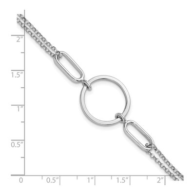 Sterling Silver 2mm Circle Link Chain Bracelet – view 6