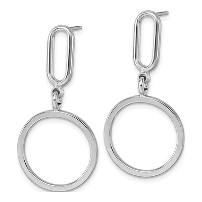 Sterling Silver Circle Dangle Earrings – view 3