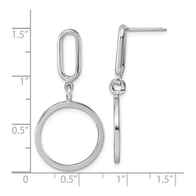 Sterling Silver Circle Dangle Earrings – view 4
