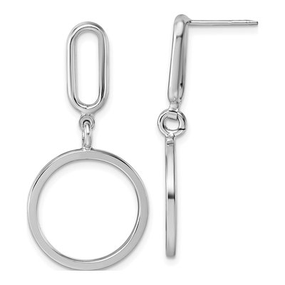 Sterling Silver Circle Dangle Earrings