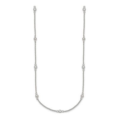 Sterling Silver CZ Beaded Necklace – view 3