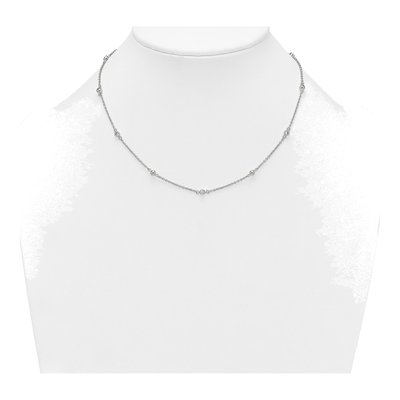 Sterling Silver CZ Beaded Necklace – view 4