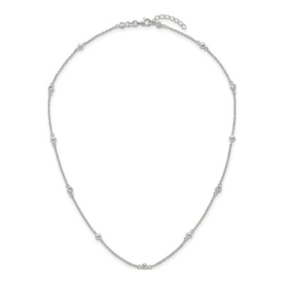 Sterling Silver CZ Beaded Necklace – view 5