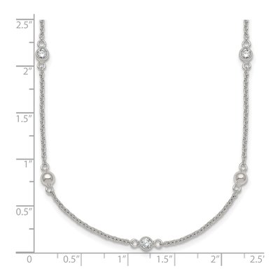 Sterling Silver CZ Beaded Necklace – view 6