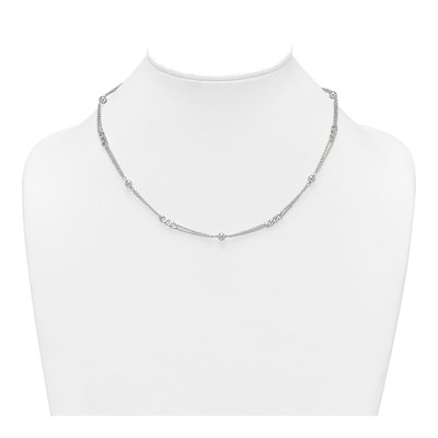 Sterling Silver Double-Strand Beaded Necklace – view 4