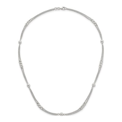 Sterling Silver Double-Strand Beaded Necklace – view 5