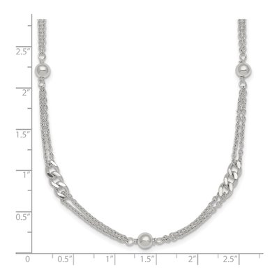 Sterling Silver Double-Strand Beaded Necklace – view 6