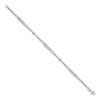 Sterling Silver Double-Strand Beaded Bracelet – view 3