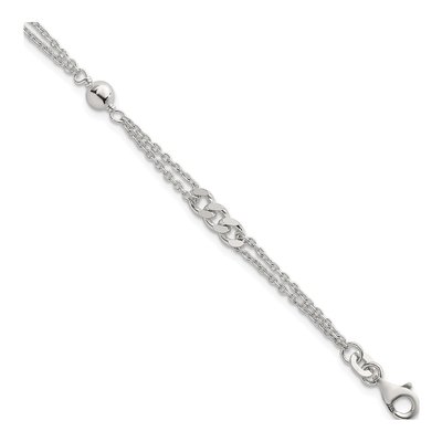 Sterling Silver Double-Strand Beaded Bracelet