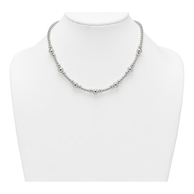 Sterling Silver Beaded Ball Necklace – view 4