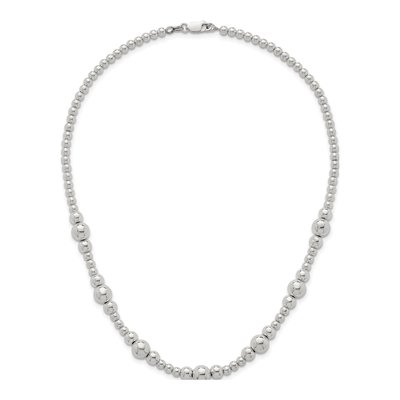 Sterling Silver Beaded Ball Necklace – view 5