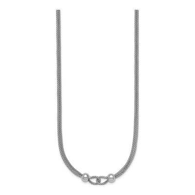 Sterling Silver Double Strand Mesh Necklace – view 3