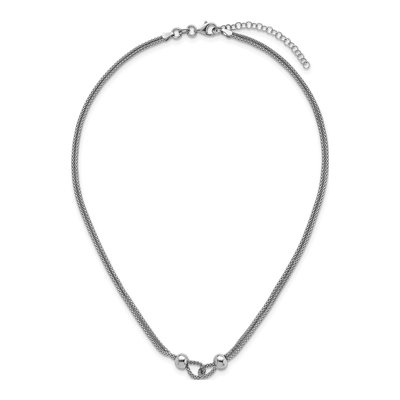 Sterling Silver Double Strand Mesh Necklace – view 5