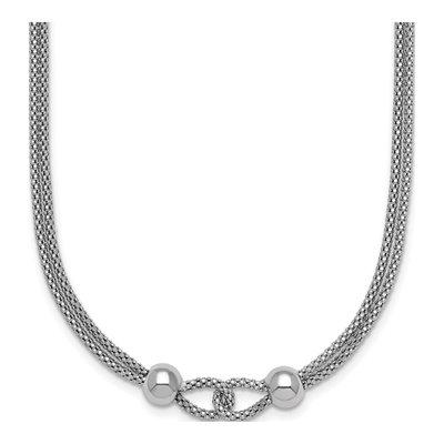 Sterling Silver Double Strand Mesh Necklace