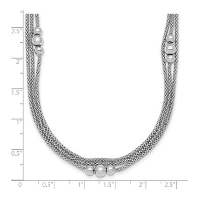 Sterling Silver Triple Strand Beaded Necklace – view 6
