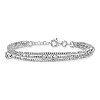 Sterling Silver 1.6mm Triple Strand Mesh Chain Bracelet – view 4
