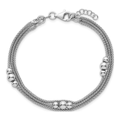 Sterling Silver 1.6mm Triple Strand Mesh Chain Bracelet – view 5