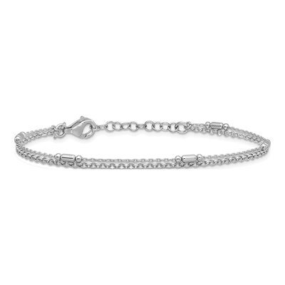 Sterling Silver 2-Strand Beaded Bracelet – view 4