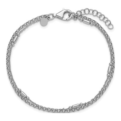 Sterling Silver 2-Strand Beaded Bracelet – view 5