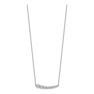 Sterling Silver Graduated Beaded Necklace – view 3