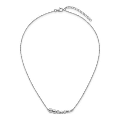 Sterling Silver Graduated Beaded Necklace – view 5