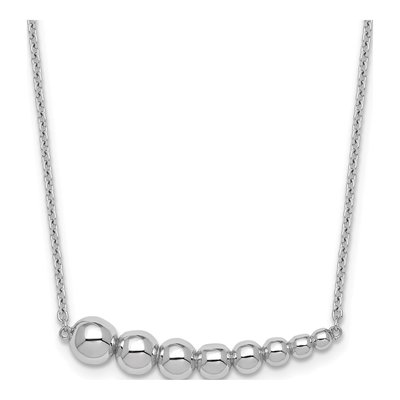 Sterling Silver Graduated Beaded Necklace