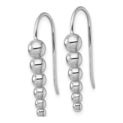 Sterling Silver Graduated Beaded Stud Earrings – view 3