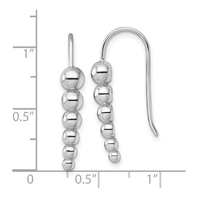 Sterling Silver Graduated Beaded Stud Earrings – view 4
