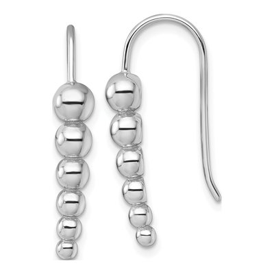 Sterling Silver Graduated Beaded Stud Earrings