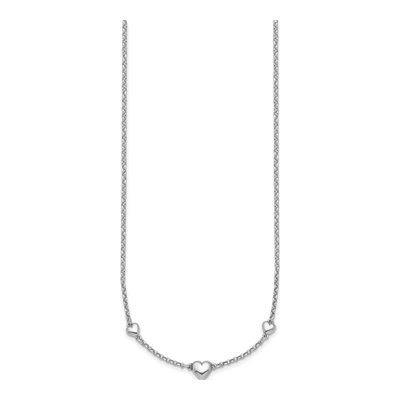 Sterling Silver Puffed Hearts Necklace – view 3