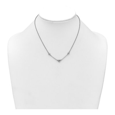Sterling Silver Puffed Hearts Necklace – view 4