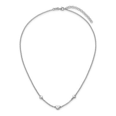 Sterling Silver Puffed Hearts Necklace – view 5