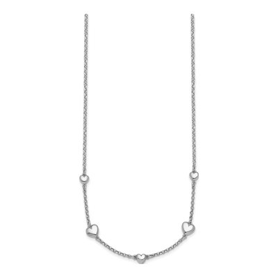 Sterling Silver Five Puffed Hearts Necklace – view 3