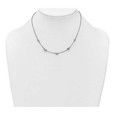 Sterling Silver Five Puffed Hearts Necklace – view 4