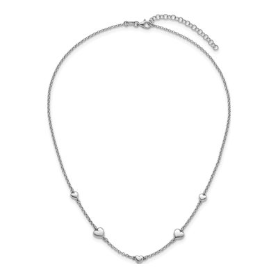 Sterling Silver Five Puffed Hearts Necklace – view 5