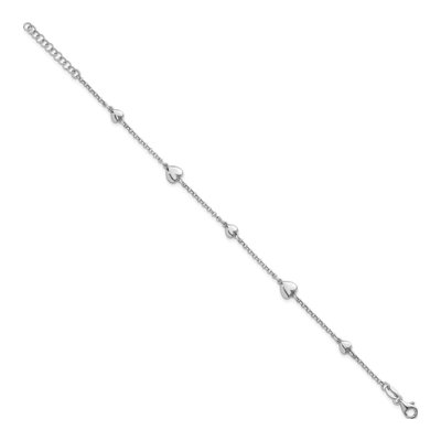 Sterling Silver Five Puffed Hearts Bracelet – view 3