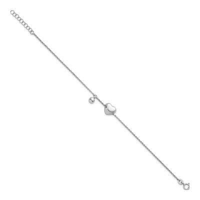 Sterling Silver Puffed Heart Bracelet – view 3