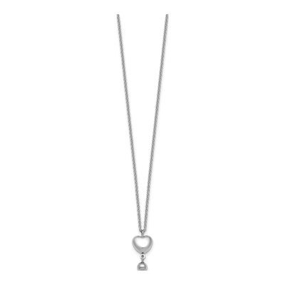 Sterling Silver Puffed Heart Ball Necklace – view 3