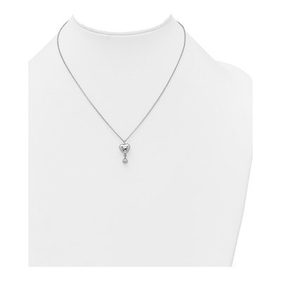 Sterling Silver Puffed Heart Ball Necklace – view 4