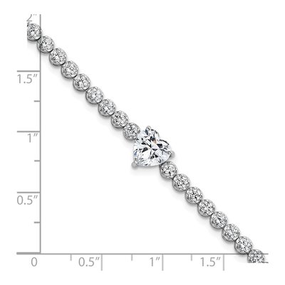 Sterling Silver CZ Heart Round Bracelet – view 6