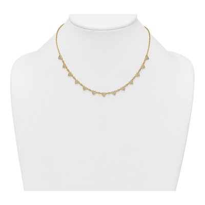 Gold-Plated Sterling Silver CZ Hearts Necklace – view 4