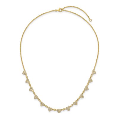Gold-Plated Sterling Silver CZ Hearts Necklace – view 5