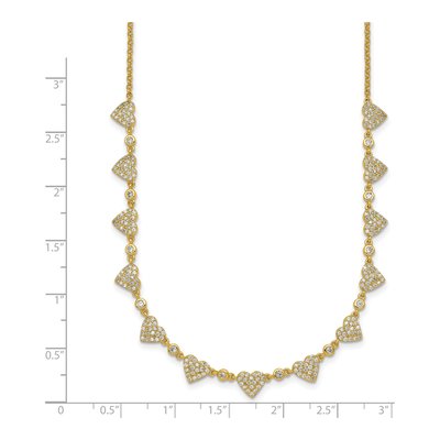 Gold-Plated Sterling Silver CZ Hearts Necklace – view 6