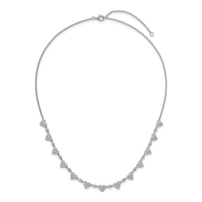 Sterling Silver CZ Pave Hearts Necklace – view 5