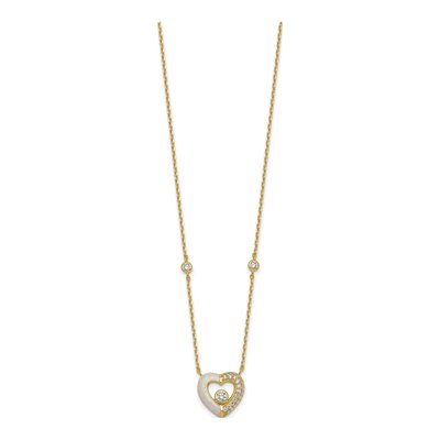 Gold-Plated Sterling Silver CZ Open Heart Necklace – view 3