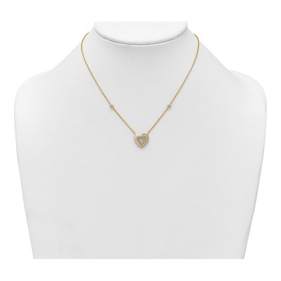 Gold-Plated Sterling Silver CZ Open Heart Necklace – view 4