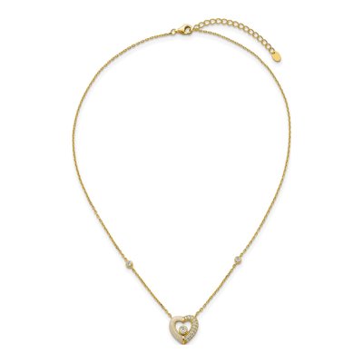 Gold-Plated Sterling Silver CZ Open Heart Necklace – view 5