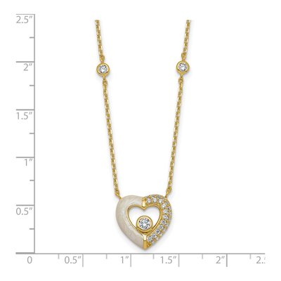 Gold-Plated Sterling Silver CZ Open Heart Necklace – view 6