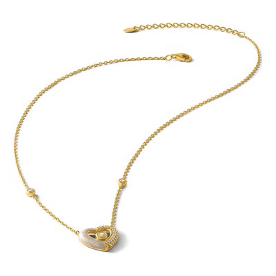 Gold-Plated Sterling Silver CZ Open Heart Necklace – view 7
