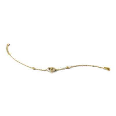 Gold-Plated Sterling Silver CZ Open Heart Bracelet – view 7